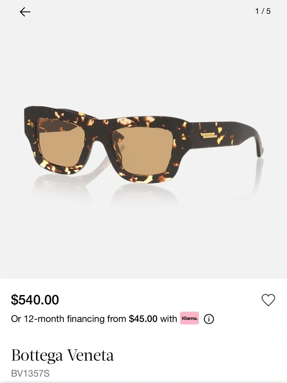 Bottega Veneta Tortoiseshell Sunglasses with Brown Lenses